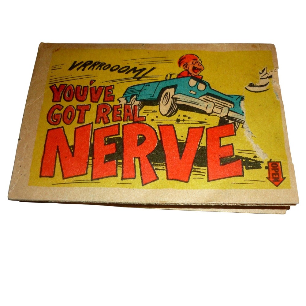 Vintage Topps TCG You've Got Real Nerve Card 10 Fold Out Poster Nauseous Wild